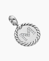 Initial Charm in Sterling Silver with Diamond M
